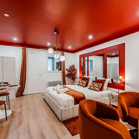 아파트 L'ecrin Rouge Escapade Romantique Et Balneo Prive 보르도