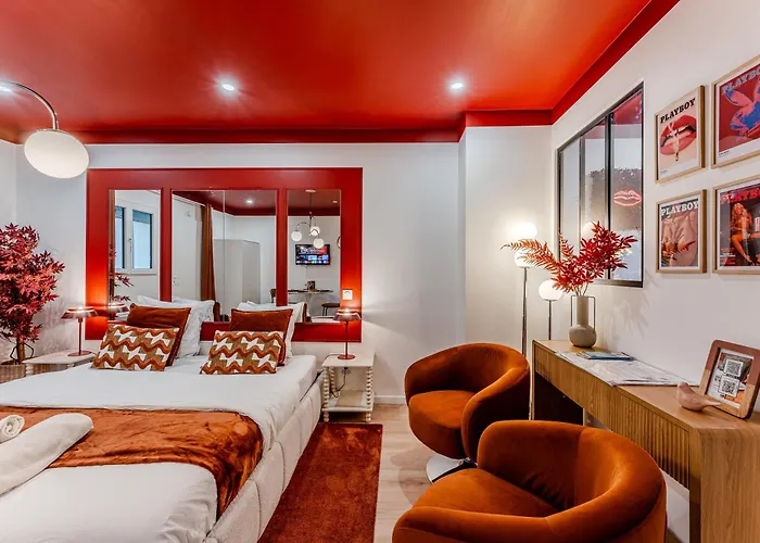 아파트 L'ecrin Rouge Escapade Romantique Et Balneo Prive 보르도